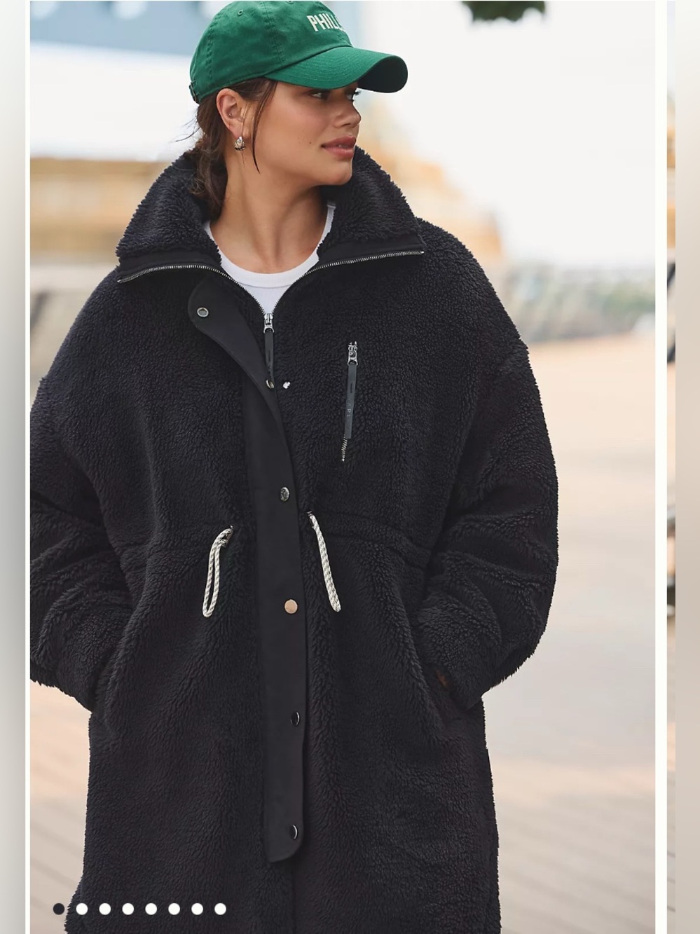 Varley Jones Coat Black Sherpa Fleece Cozy Zip-Up Jacket 1X